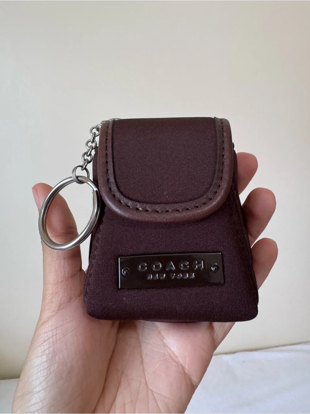 Vintage Coach Neoprene Mini Backpack Key Fob (6281) in Mahogany Brown
